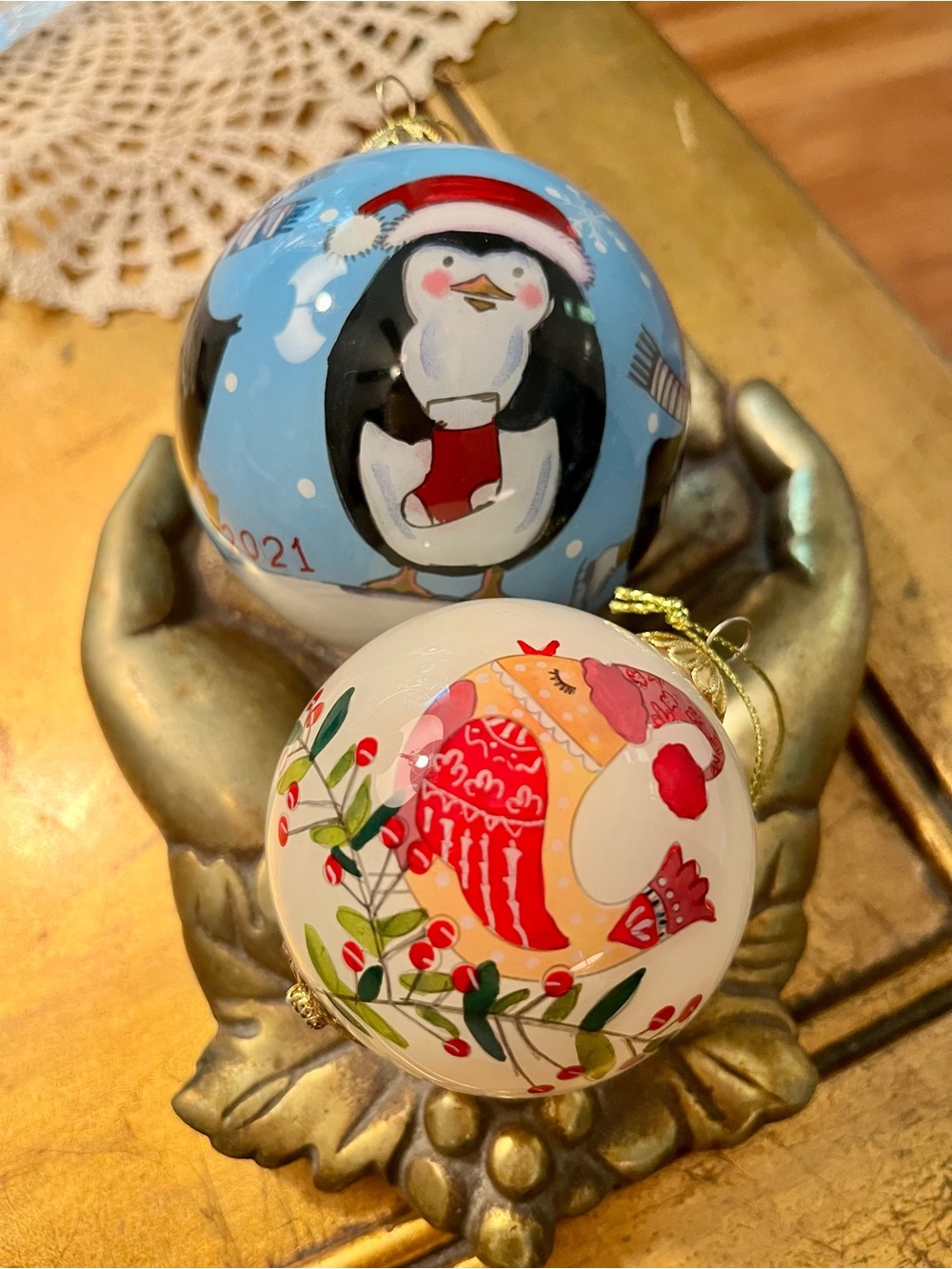 Two Li Bien Christmas Ornaments Pier 1